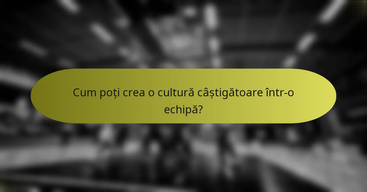 Cum poți crea o cultură câștigătoare într-o echipă?