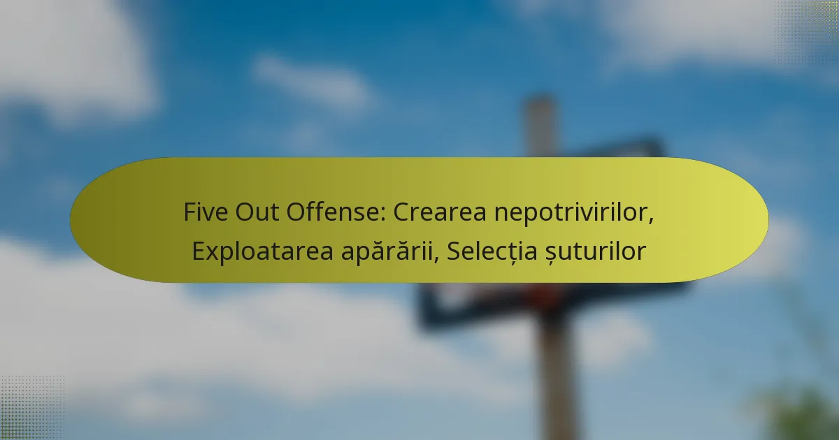 Five Out Offense: Crearea nepotrivirilor, Exploatarea apărării, Selecția șuturilor