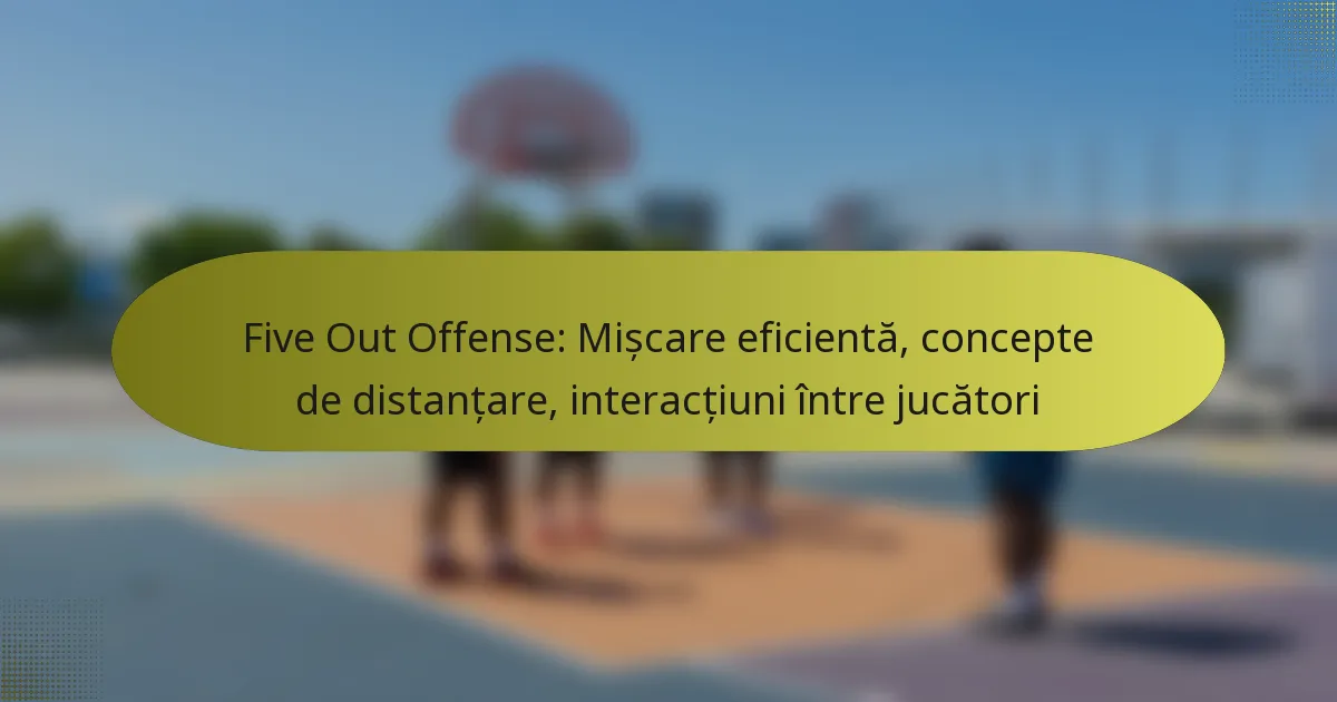 Five Out Offense: Mișcare eficientă, concepte de distanțare, interacțiuni între jucători
