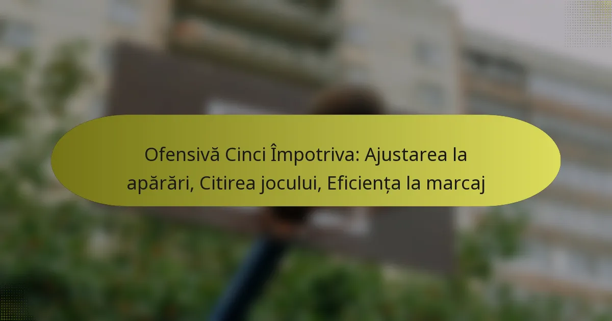 Ofensivă Cinci Împotriva: Ajustarea la apărări, Citirea jocului, Eficiența la marcaj