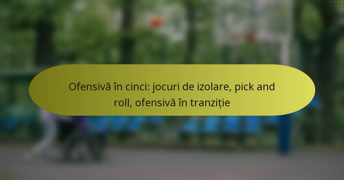 Ofensivă în cinci: jocuri de izolare, pick and roll, ofensivă în tranziție